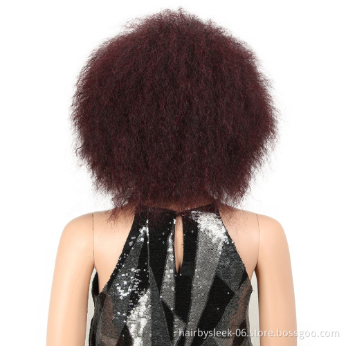 Magic Synthetic Hair 8"Inch Red Black Afro Wig Kinky Curly Wigs for African Women 100G Synthetic Natural Wigs